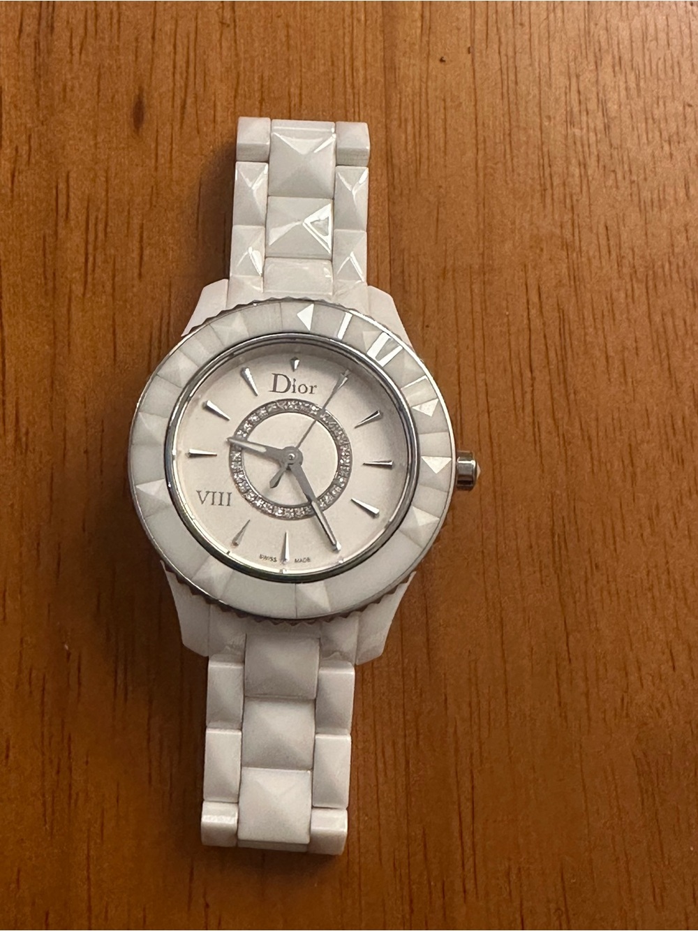 Dior VIII White Ceramic Diamond Watch